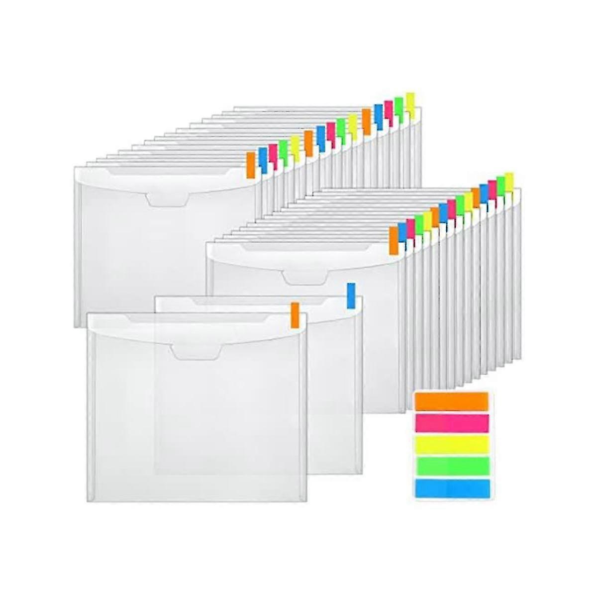 36 Stück Scrapbook-Papieraufbewahrung mit Schnallendesign, mit 100 Stück mehrfarbigen klebrigen Index-Tabs für Ho