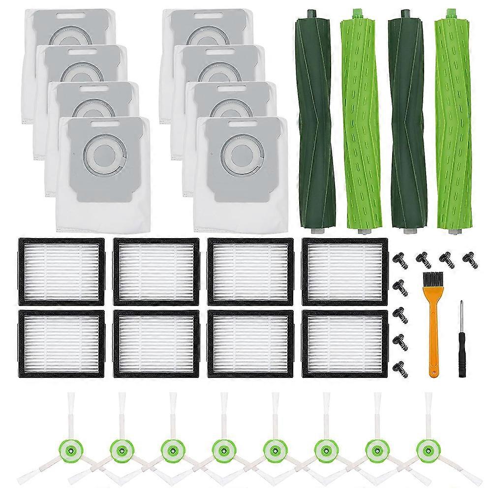 Replacement Parts for iRobot Roomba i3 i7 E5 j7 i4 i7+ i3+ i4+ i6 i6+ i8 i8+ E6 E7, E & I & j Series Vacuum Cleaner, Rubber Brushes & HEPA Filters Sid