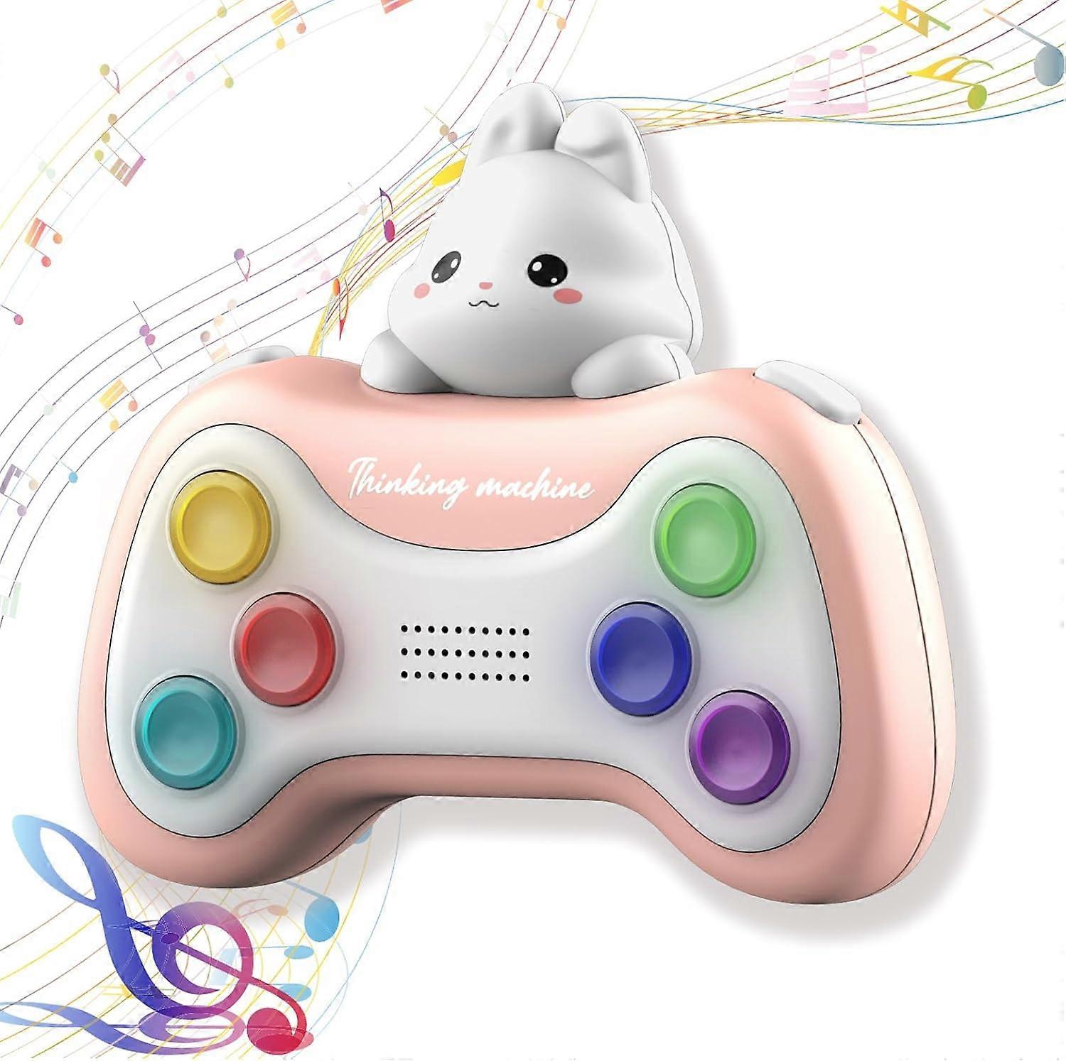 Kids Sensory Musical Fidget Toys,Button Light Up Puzzle Pop it Game Toys for Autism,Quick Push Bubbles Game Console,Push Pop Stress Game Travel Toys,G
