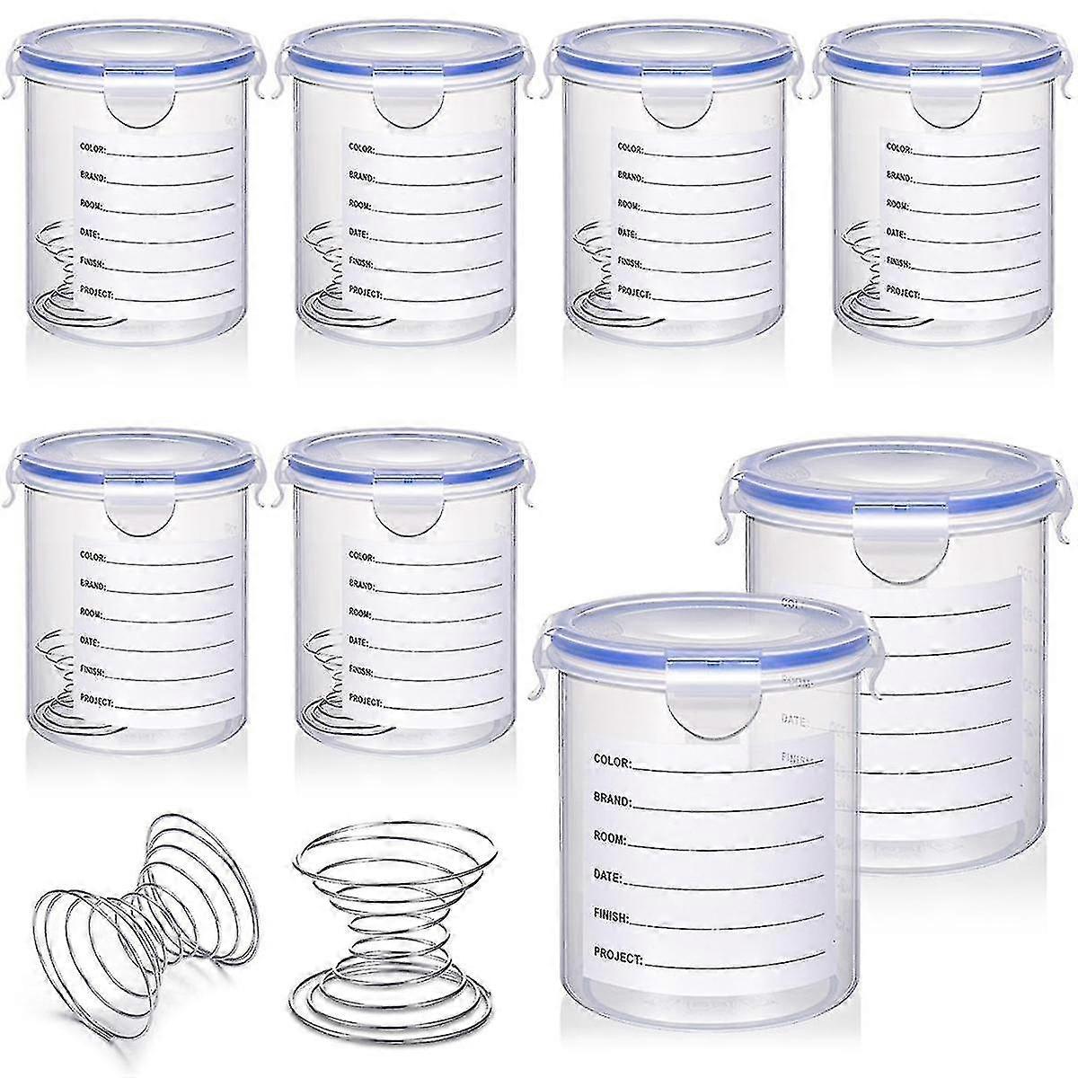 2024 Ulisem 8 Sets Paint Container with Stainless Steel Mixing Ball Touch Up Paint Cups with Lids Paint Storage