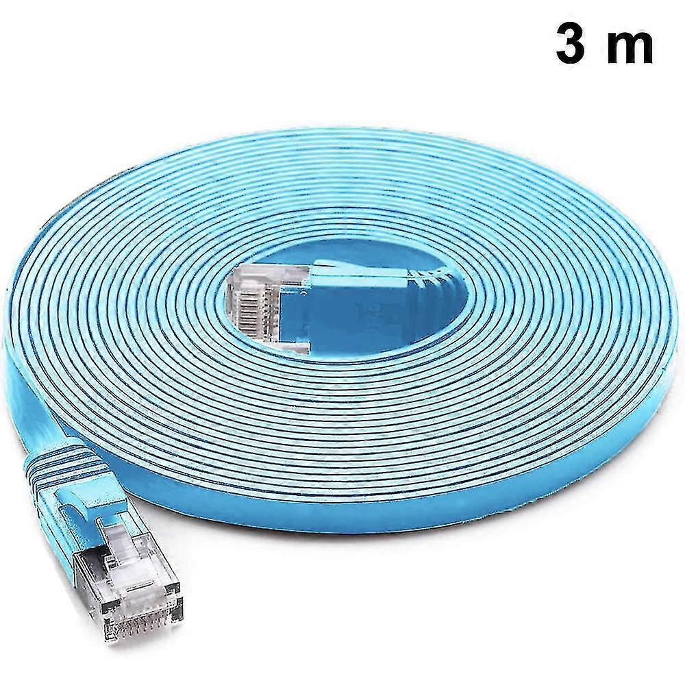 3m Blue Cat 6 Ethernet Cable Lan Cable Flat Network Cable Cat6 Ftp Cable Communication Radio Accesso