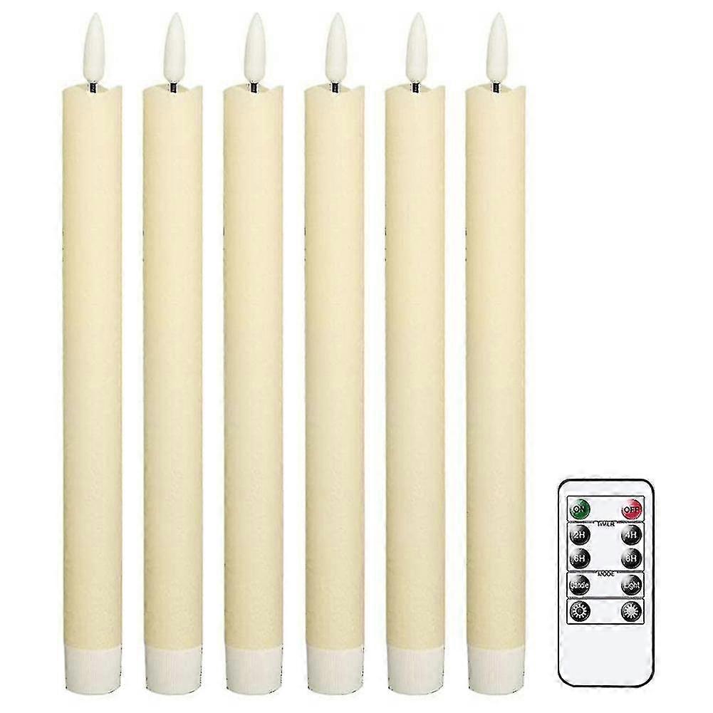 Flameless Taper Candles Flickering With 10-key Remote Timer, Battery Operated Led Candlesticks Wind