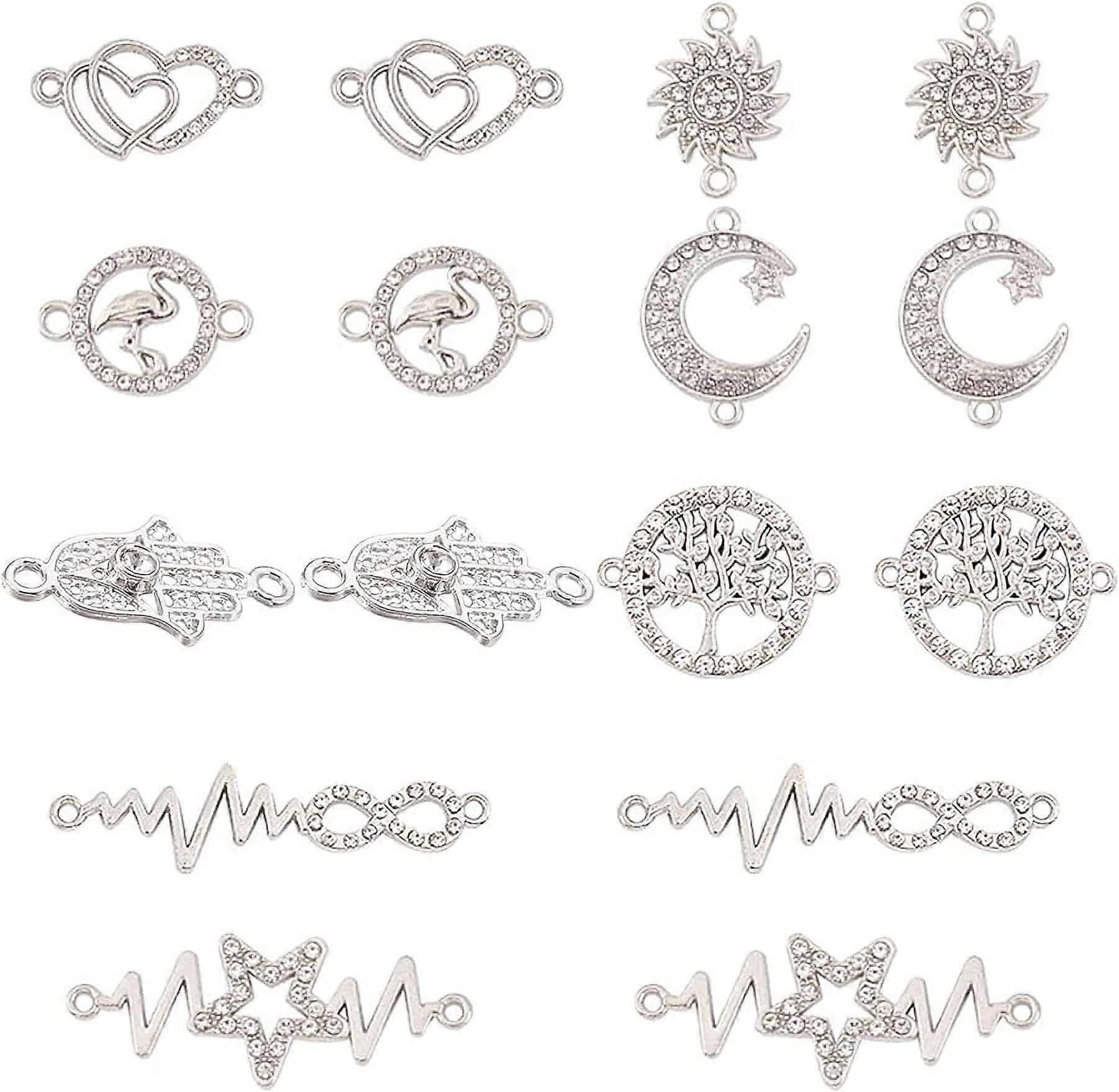 32Pcs Rhinestone Linking Connector Charms Links Charm