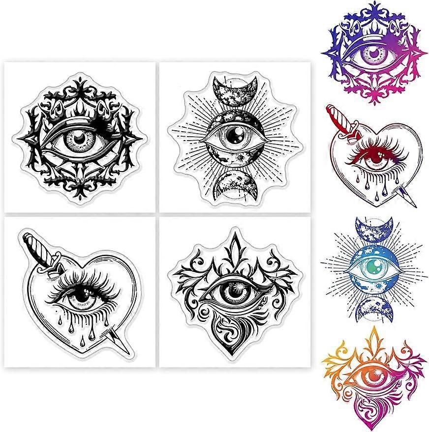 4Pcs Mini Magical Evil Eyes Clear Stamps for DIY Scrapbooking