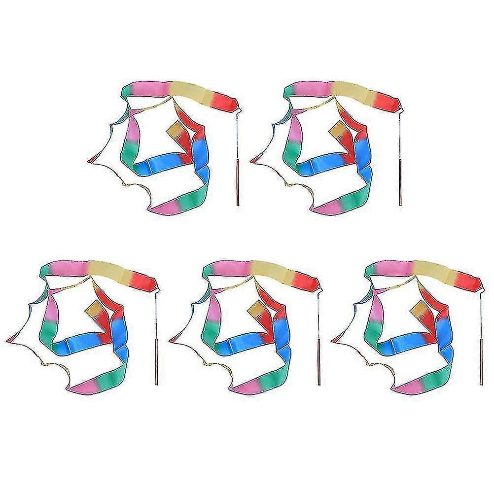 5pcs 2-meter Colorful Rhythmic Gymnastics Ribbon Dancing Gymnastics Ribbon