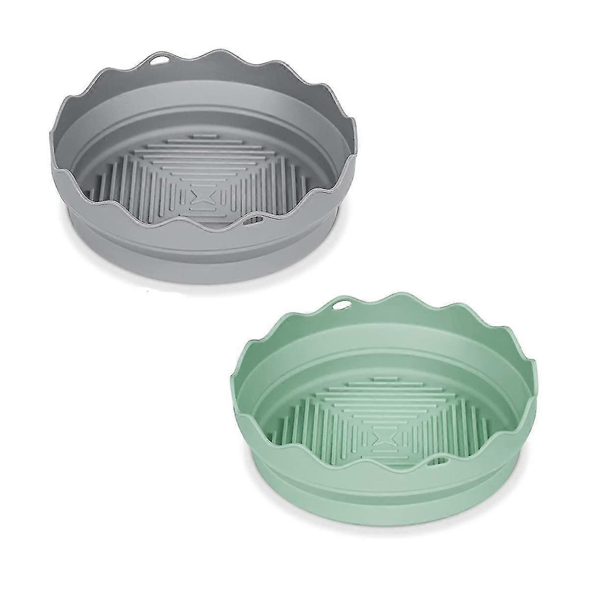 2pcs Silicone Liners Foldable Accessories Reusable Replacement Oven Insert Round Baking Tray