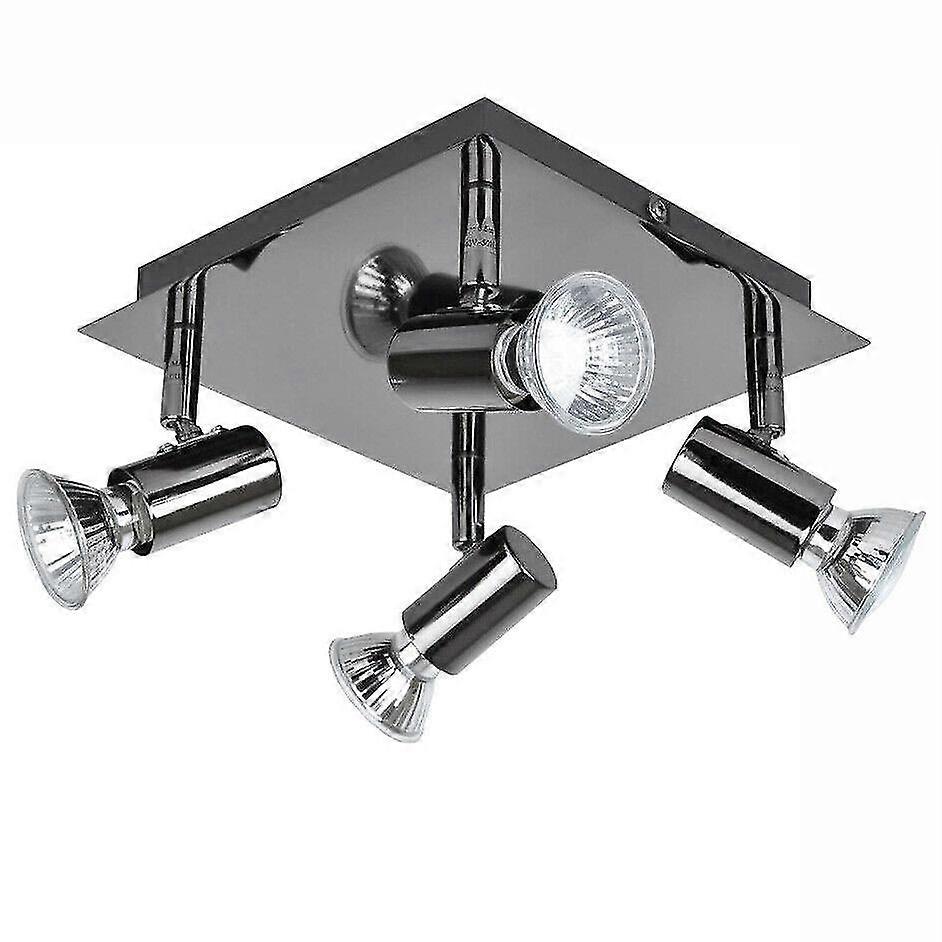 betterlifefg-led ceiling light 4 spots adjustable square modern in black chrome, neutral white gu10, ceiling light for living room dining room kitchen