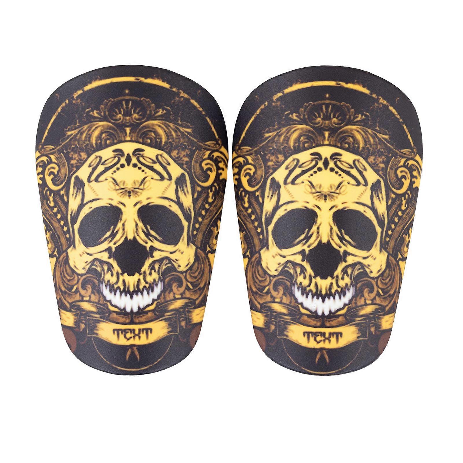 1 Pair Soccer Shin Guards for Toddler Kids Youth Adults Thickened Foam Shin Pads Unique Skull Pattern Shin Protectors Football Training Aid