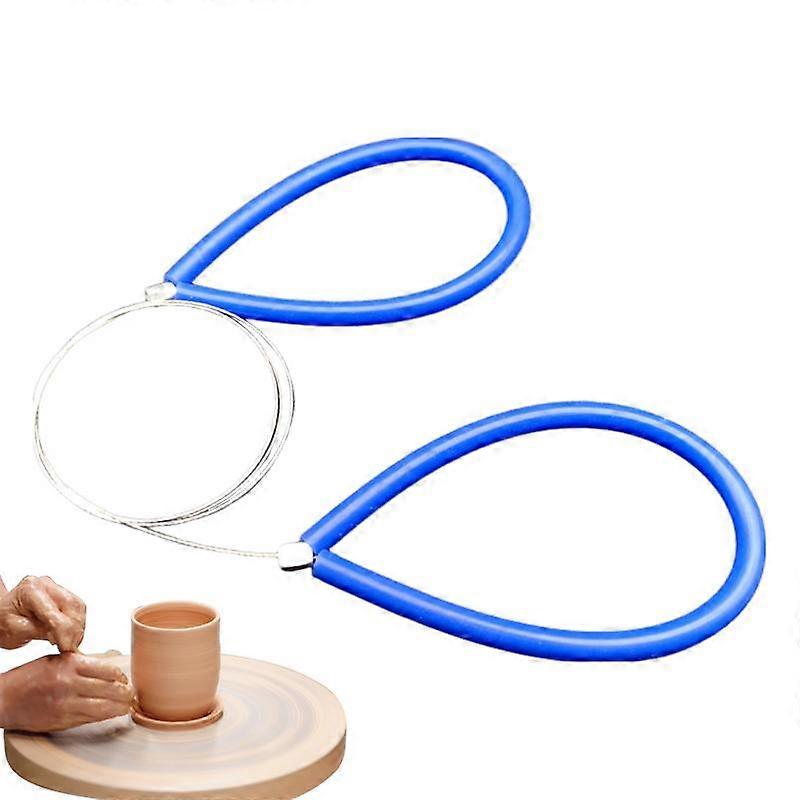 Mud Tools Pottery Sharp Clay Cutter With 2 Soft Rubber Handle Comfortable Clay Cutting Tools Multifunctional Pottery Wheel Tools