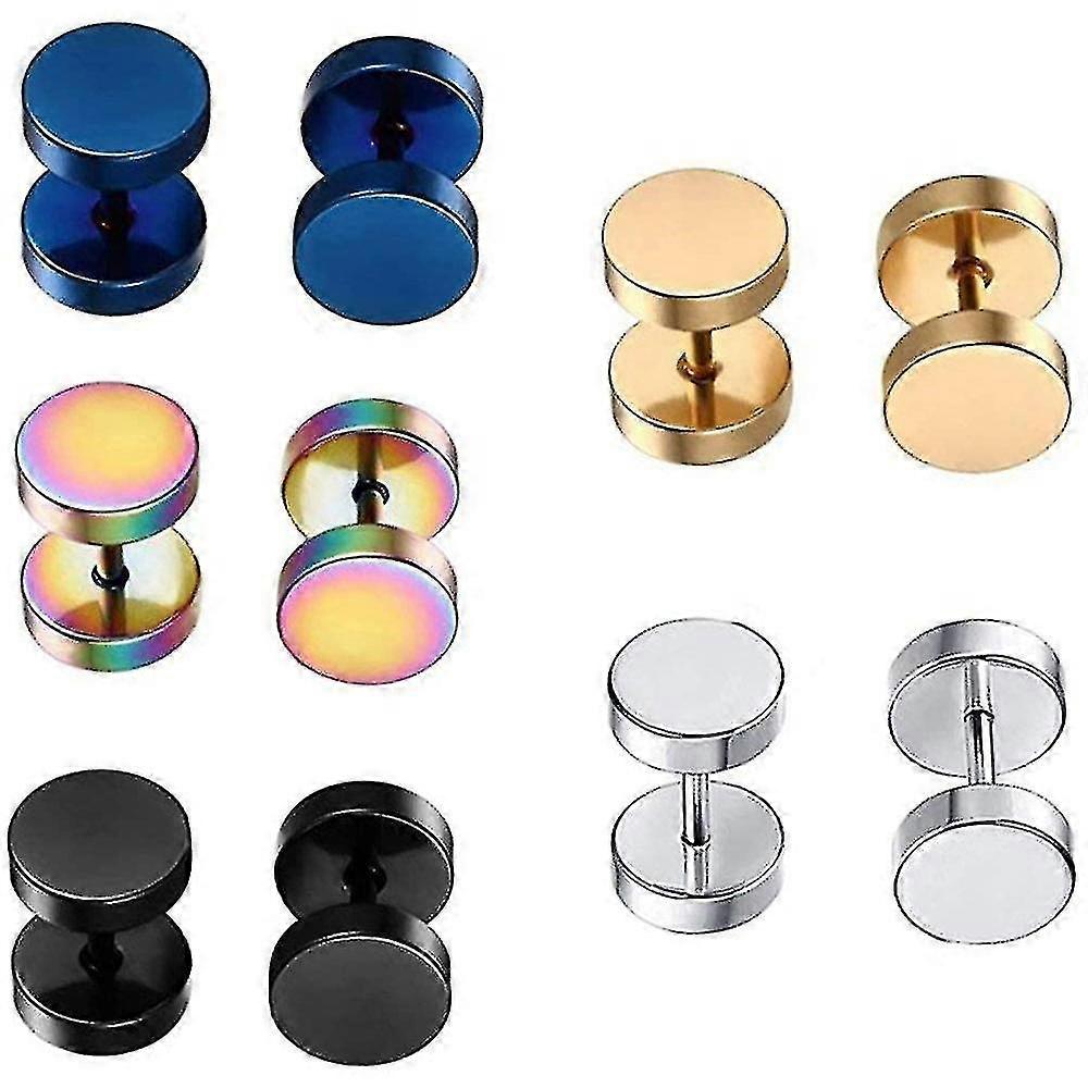 Bar Earrings Anti Allergic Less Steel Sizes 6mm, 8mm, S