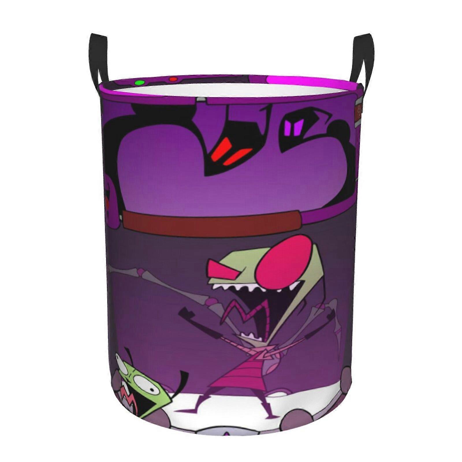 Invader Zim 3D Grafik Flame Wäschekorb Fire Flame Kleiderkorb Aufbewahrung mit Griff-SYS28358