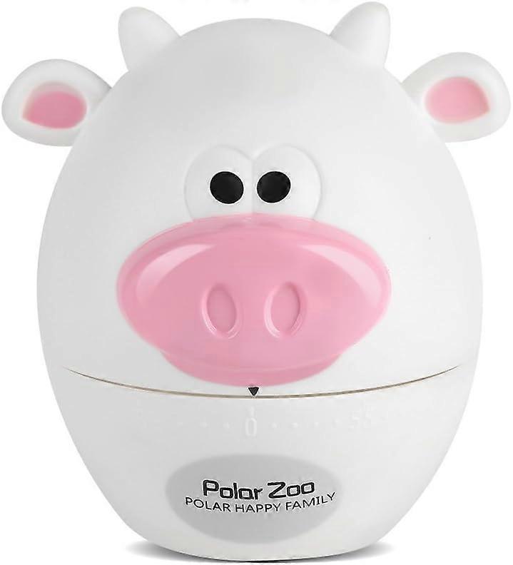Kitchen Timer Mini Animal Timer Countdown Cooking Supplies 55-Minute Mechanical(#White Cattle)
