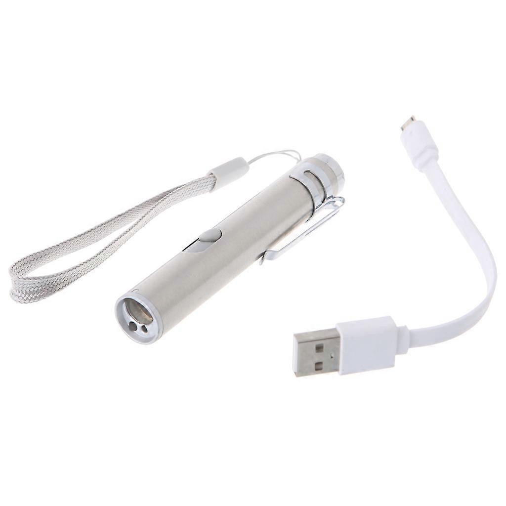 3 in 1 Multifunction LED Laser Light Infrared USB Rechargeable UV Torch Pen Flas