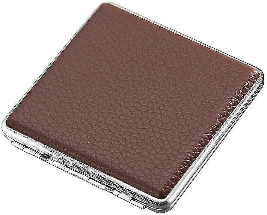 Leather Metal Cigarette Case, Can Hold 20 Cigarettes