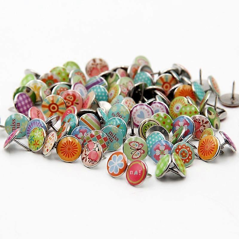 100 Pieces Decorative Push Pins Creative Round Push Pins For Bulletin Board Diy Photo Cards Cork Boards
