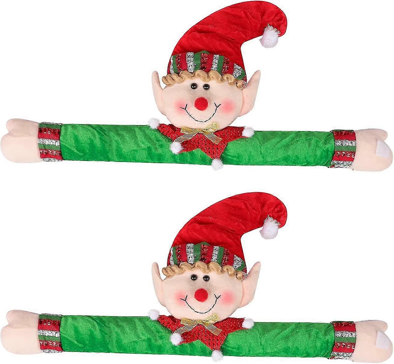 1 pair christmas elf curtain tiebacks hook and loop (elf boy)