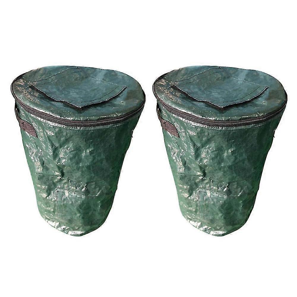 2x Collapsible Compost Bin,yard Waste Bag, Reusable Heavy Duty Garden Leaf Waste Bag Yard Compost B