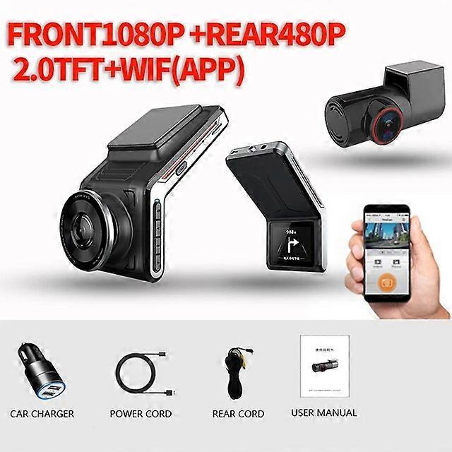 Sameuo U2000Pro WIFI Dash Cam 2K Front And Rear 1080P CAR Dvr Dual Len Dash Camera Car Monitor Night Vision 24H Parking Recorder