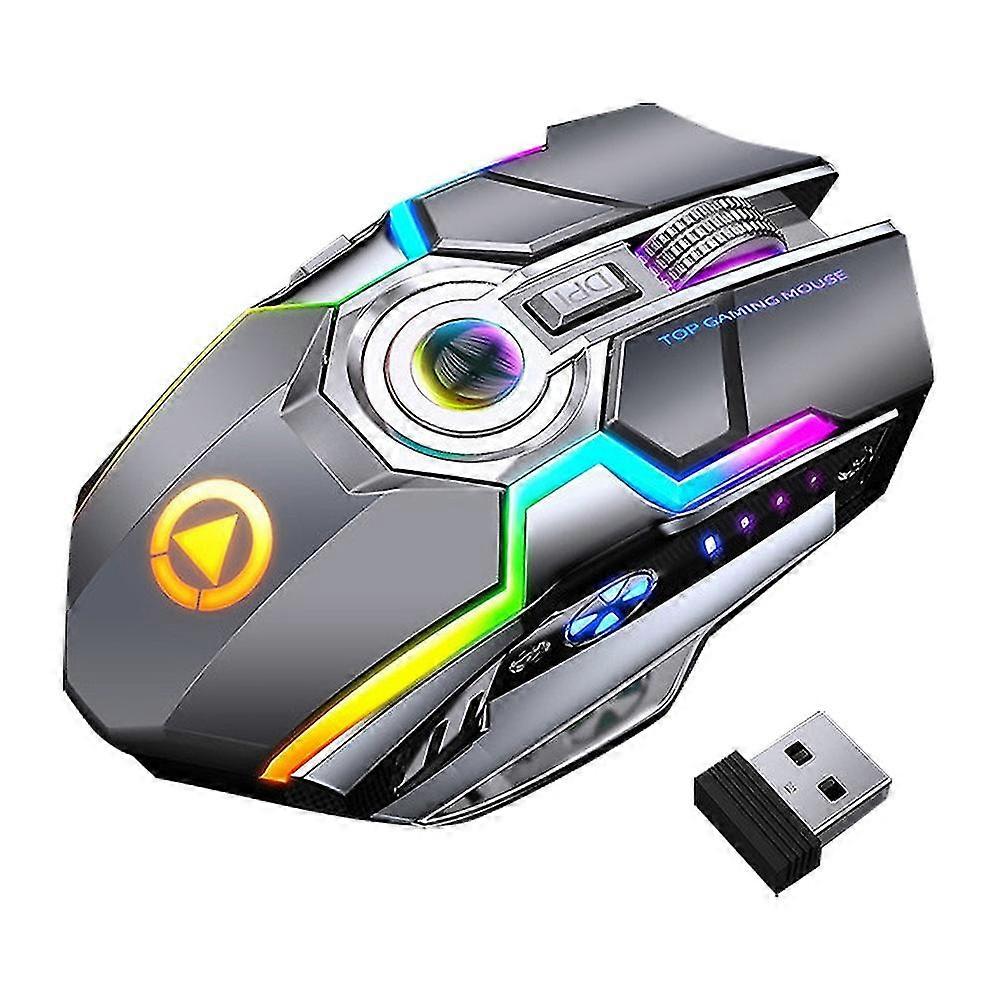 A5 Ergonomic Wireless Rgb Backlit 7 Buttons 1600dpi Gaming Mouse For Pc Laptop(-Z