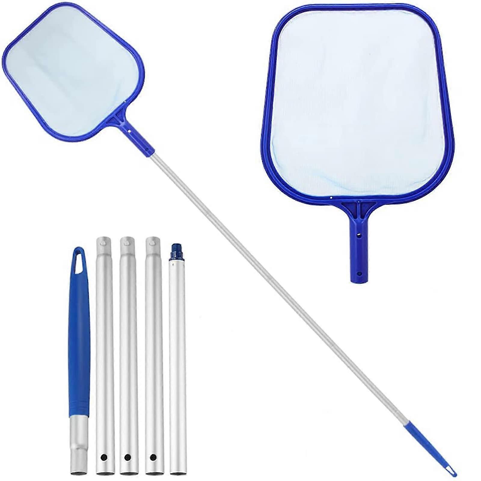 Pool Leaf Skimmer, Fine Mesh Skimming Pool Net With 5-section Aluminum Pole For Cleaning Swimming Pool, Garden