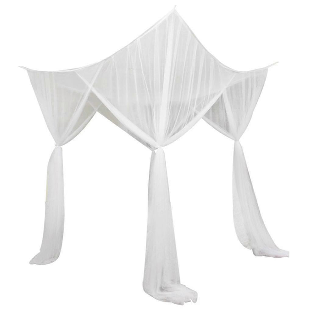 4 Corner Post Bed Canopy   Net Bedroom Hanging Bed Valance White