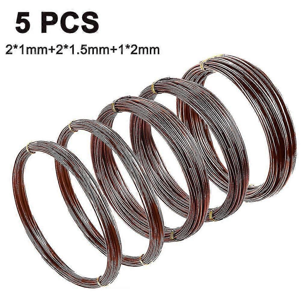 EVAGO 5 Pcs Tree Training Wires With Bonsai Wire Cutter Anodized Aluminum Wire