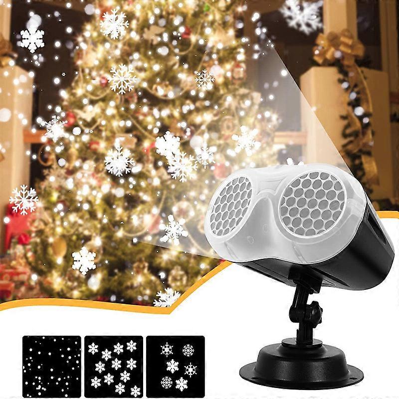Waterproof LED double tube snowflake lamp Halloween Christmas storm projector snow lamp stage snowflake projector