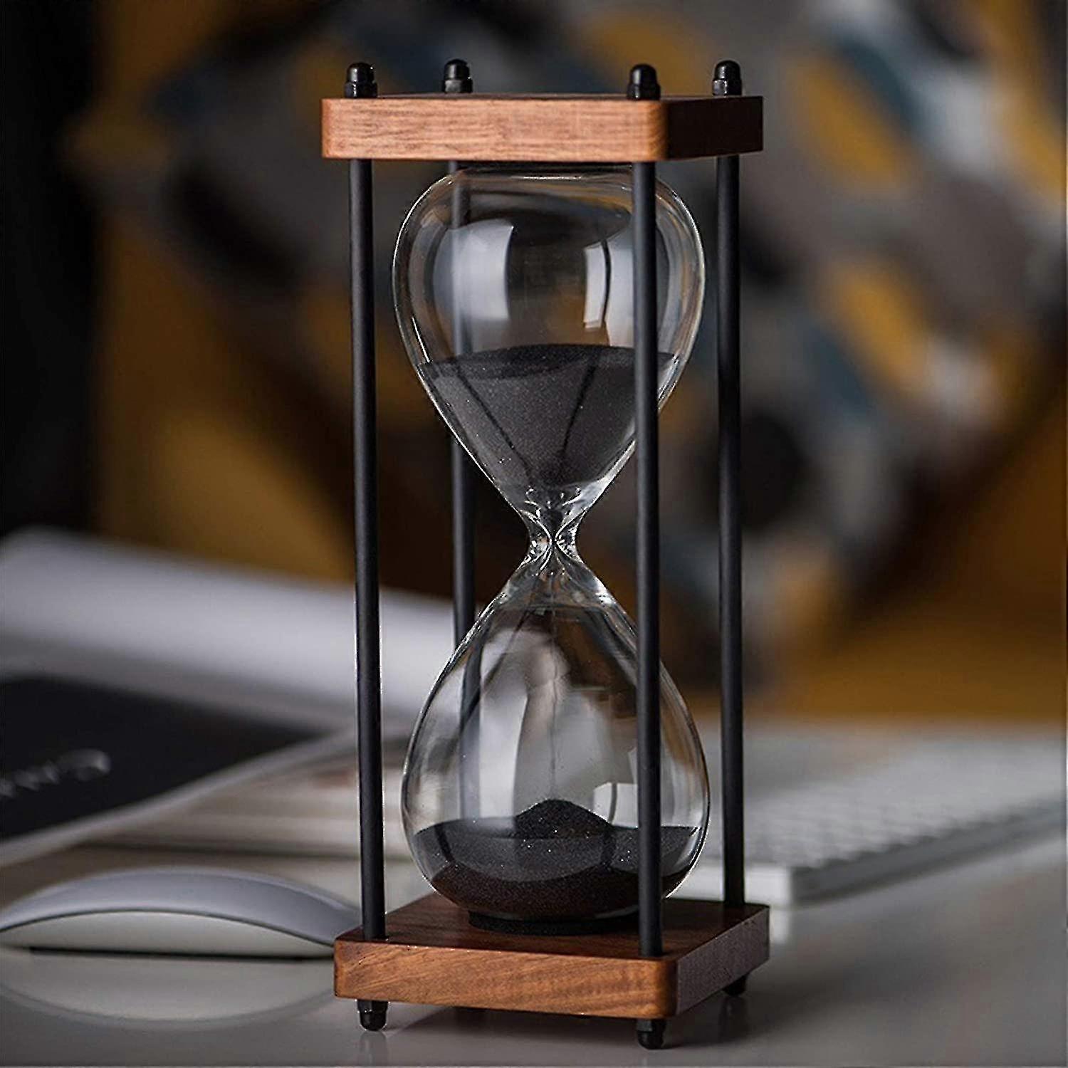 30 minutter Træ Stort timeglas Timer, sort Sandglas Dekoration, spisestue Stue Skab Kontor Skrivebord Soveværelse Sand Ur Tdi Man Jiaimer Creat