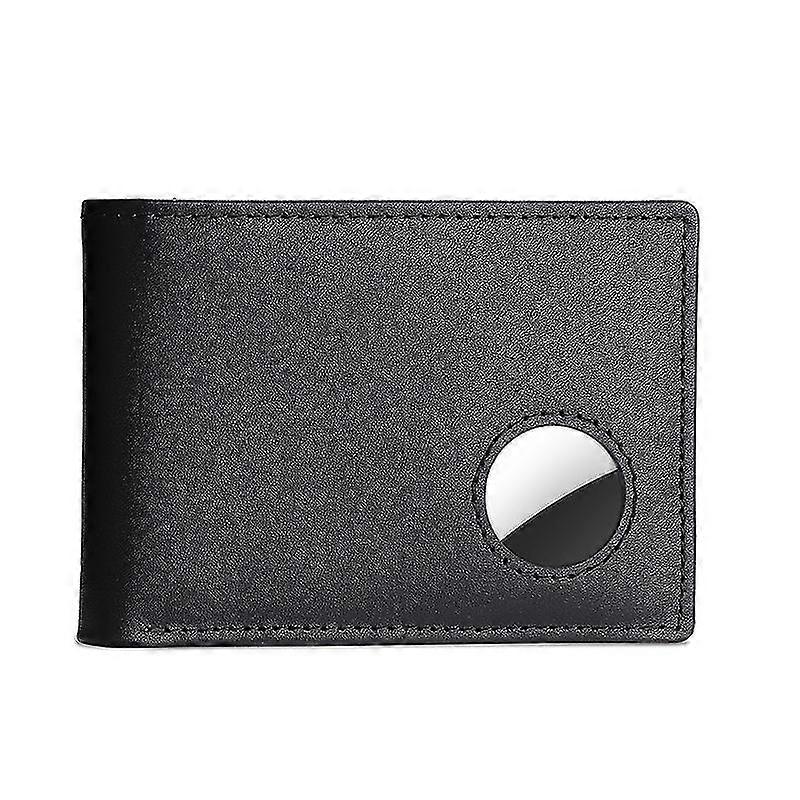 محفظة بلاك تاج للرجال - محفظة كبيرة Airtag Rfid بحجب ثنائية الطي مع 2 معرف ويندوز وحامل Airtag مدمج