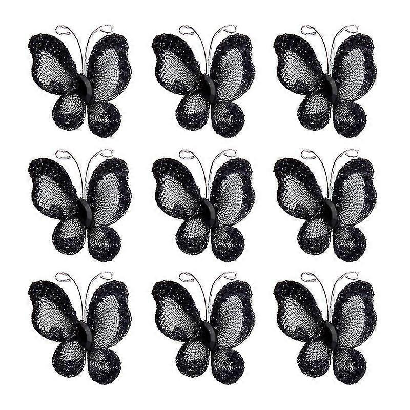 50pcs Sheer Mesh Wire Glitter With (black)