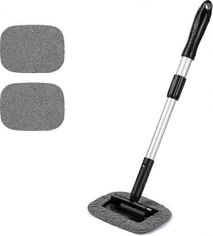 Car Wash Brush Telescopic Windscreen Cleaner With 2 Microfibre Pads, Windscreen Cleaning Tool With Extendable Handle, Car Cleaning Brush Kit