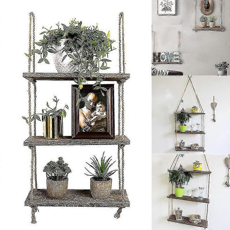 Swing Stora Shelves Hanging Shelf Jute Rope Izer Rack Home Diy Rat