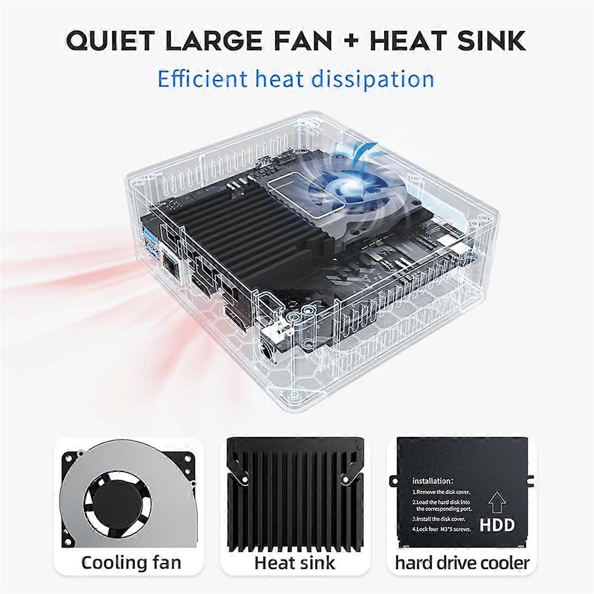 8G + 256G Computer-Host Mini S N5095 PC Quad-Core 4K UHD Prozessor der 11. Generation N5095 Computer-Host EU-Stecker