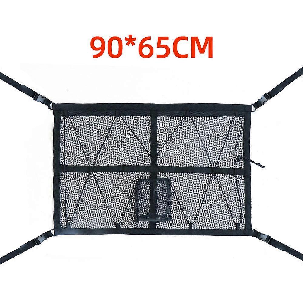 Car Storage Net, Motorhome Roof Storage Net Universal Mesh Bag for Roof Armrest, SUV, Jeep, Van90*65cm