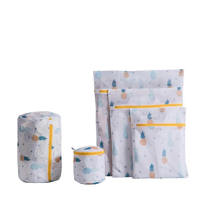 Baiccf 5pcs sac à linge motif ananas sac à linge mignon sous-vêtements vêtements ajustés manches cou