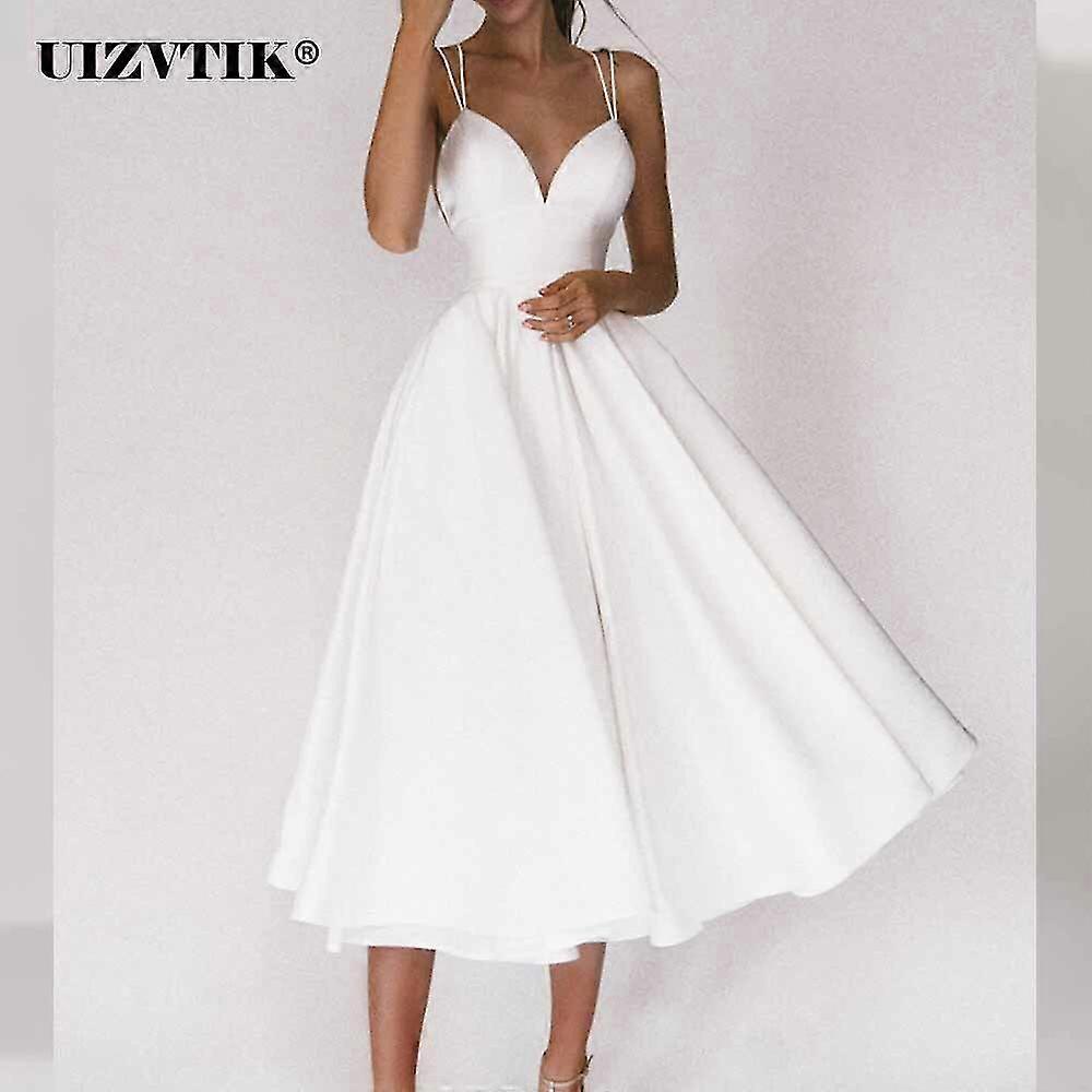 Elegant White Backless Evening Dress White Party Gown Y7209