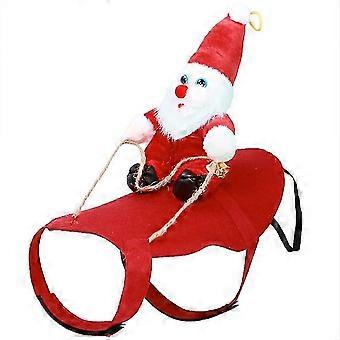 Hond Kerstmis Speelgoed Huisdier Kleding Santa Claus Rijden Een Herten Jas Jas Huisdier Kerst Kleding Kostuums Voor Kleine Grote Hond Outfit, XL