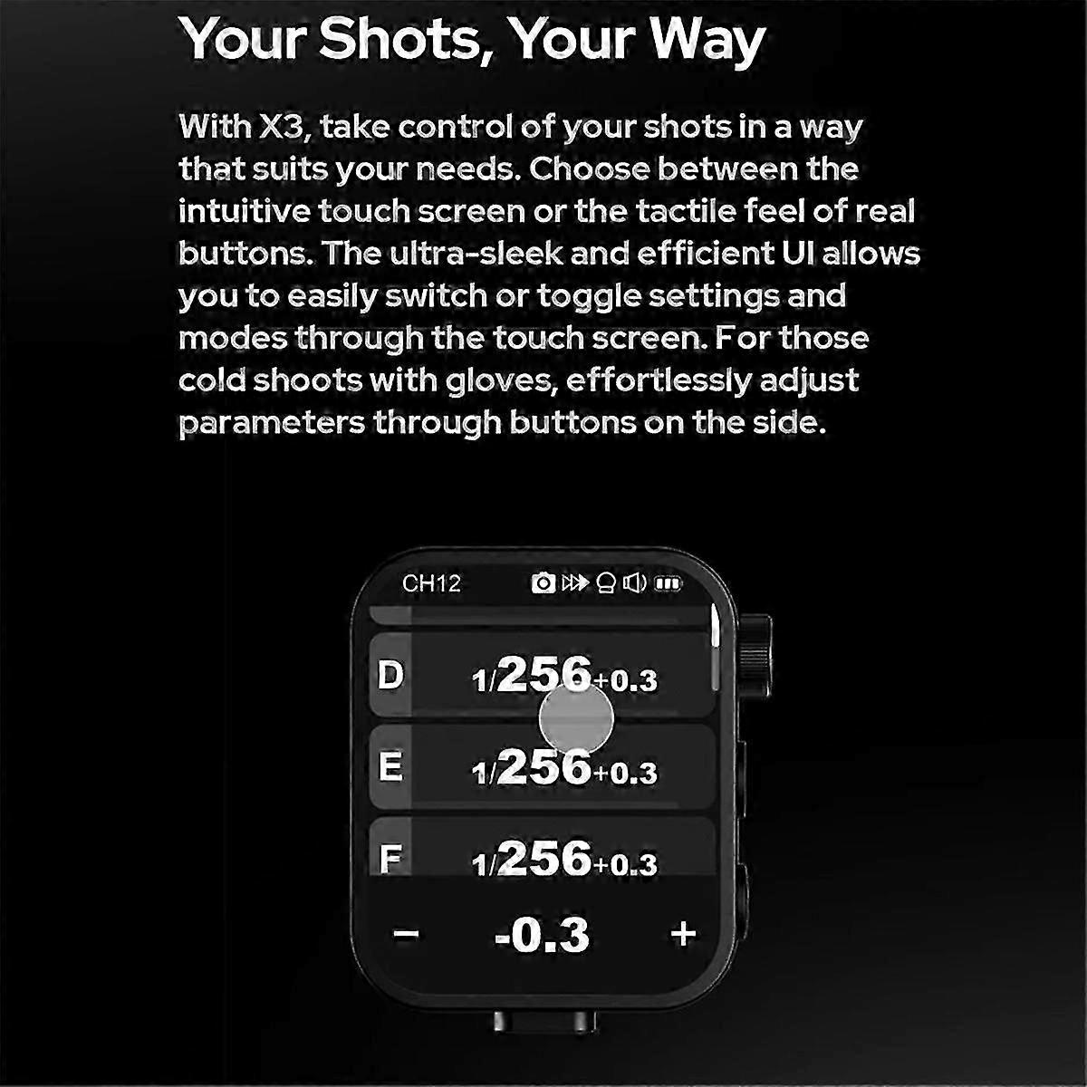 Para X3 Flash Trigger Wireless Flashes Trigger Ttl 2.4ghz Oled Touch Screen Transmitter Para Câmera