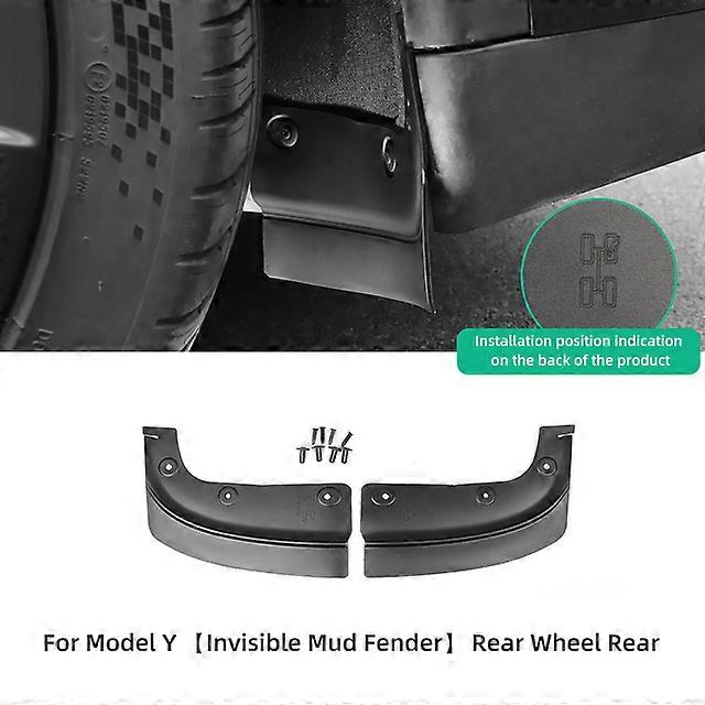 LUCKEASY For Tesla Model Y 2020-2024 Rear Wheel Mud Flaps Car Modification Accessories Model 3 Splash Guards Mud Fenders Kit