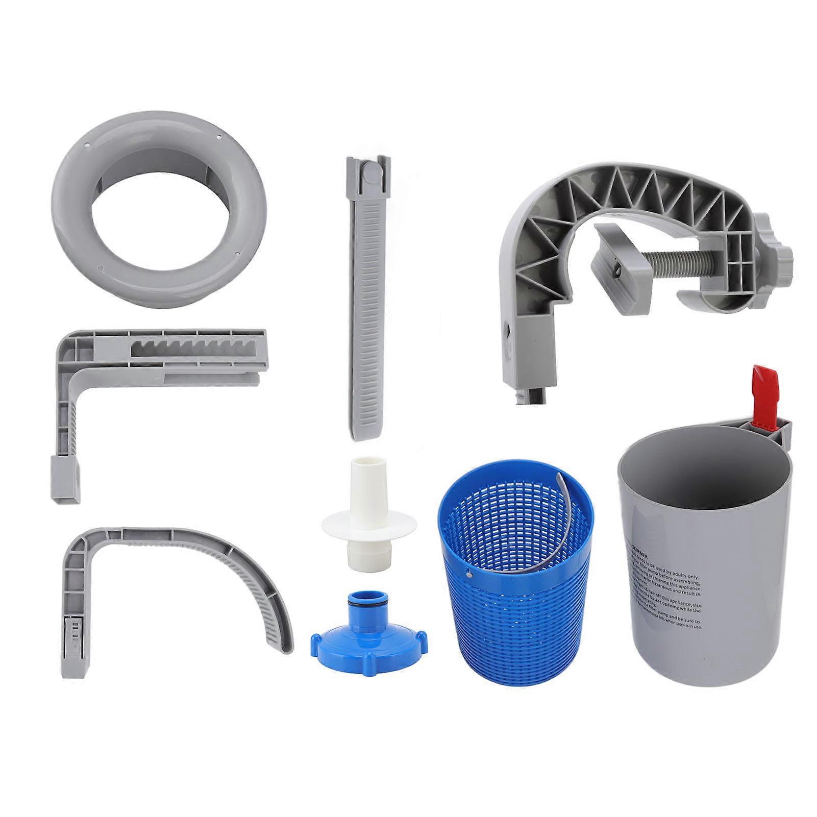 Automated Swimming Pool Cleaner with Wall Mount Skimmer Gray Plastic 1298g