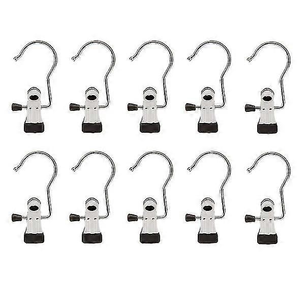 Hook with clamp Stainless steel 10-pack