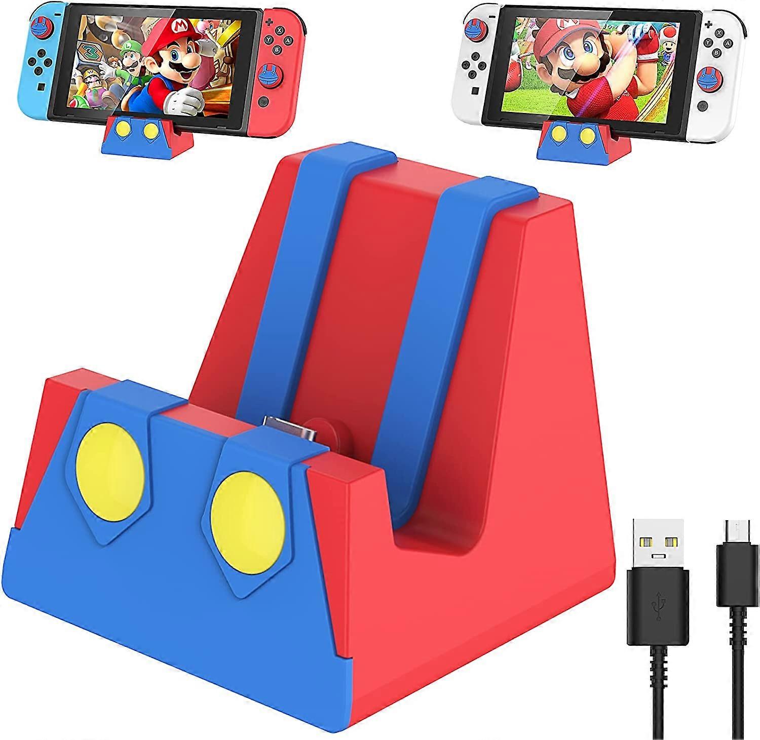 Switch Charging Station för Nintendo Switch/Switch Lite/Switch OLED, Portable Switch Charging Station med Port C, Ersätter officiell Nintendo Switch C