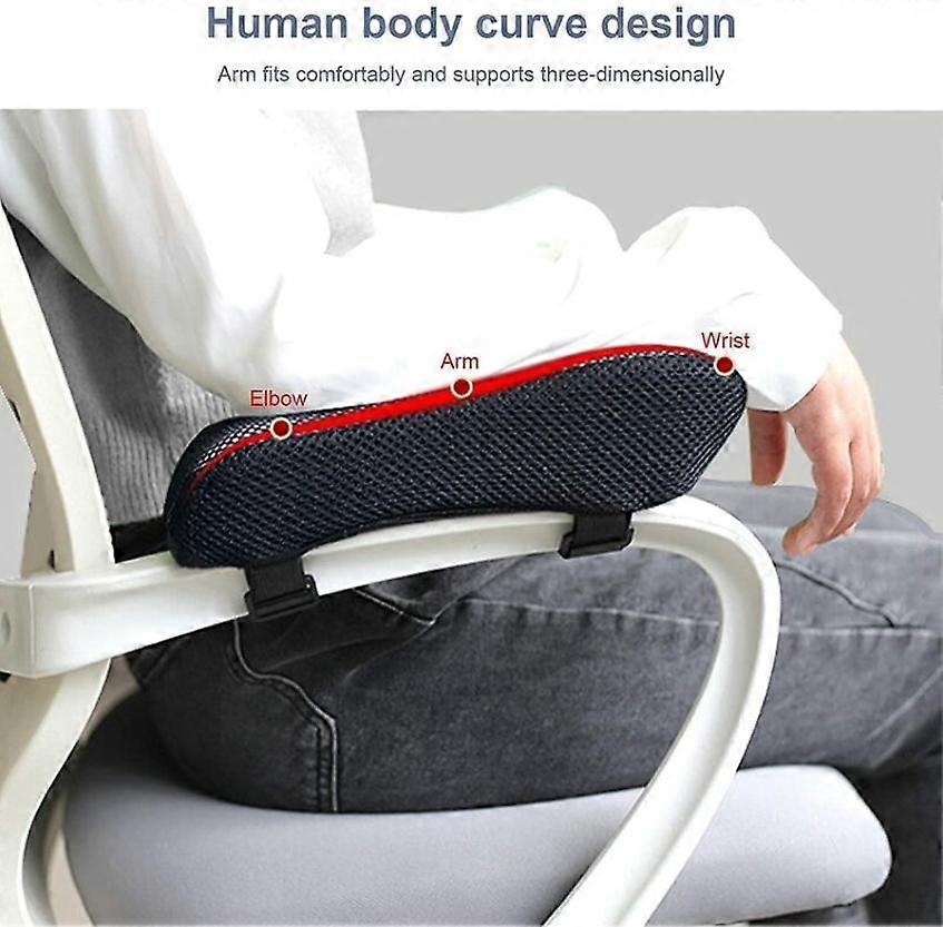 Blue 2 Pcs Armrest Cushions for Office Gaming Chair Cushion with Cooling Gel Memory Foam Elbow Relief