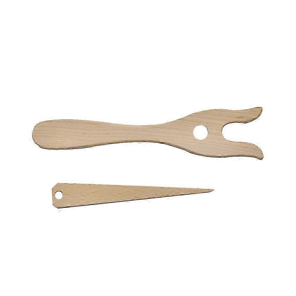 2 Pcs Wooden Cord Making Hand Cut Lucet Fork Knitting Fork Ancient Cording Tool for Kids Practice Knitters Crocheters p20241126414