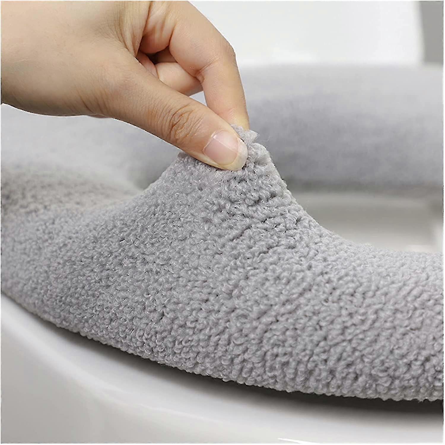2Pcs Universal Autumn Winter Soft Thickened Plush Toilet Seat Pads