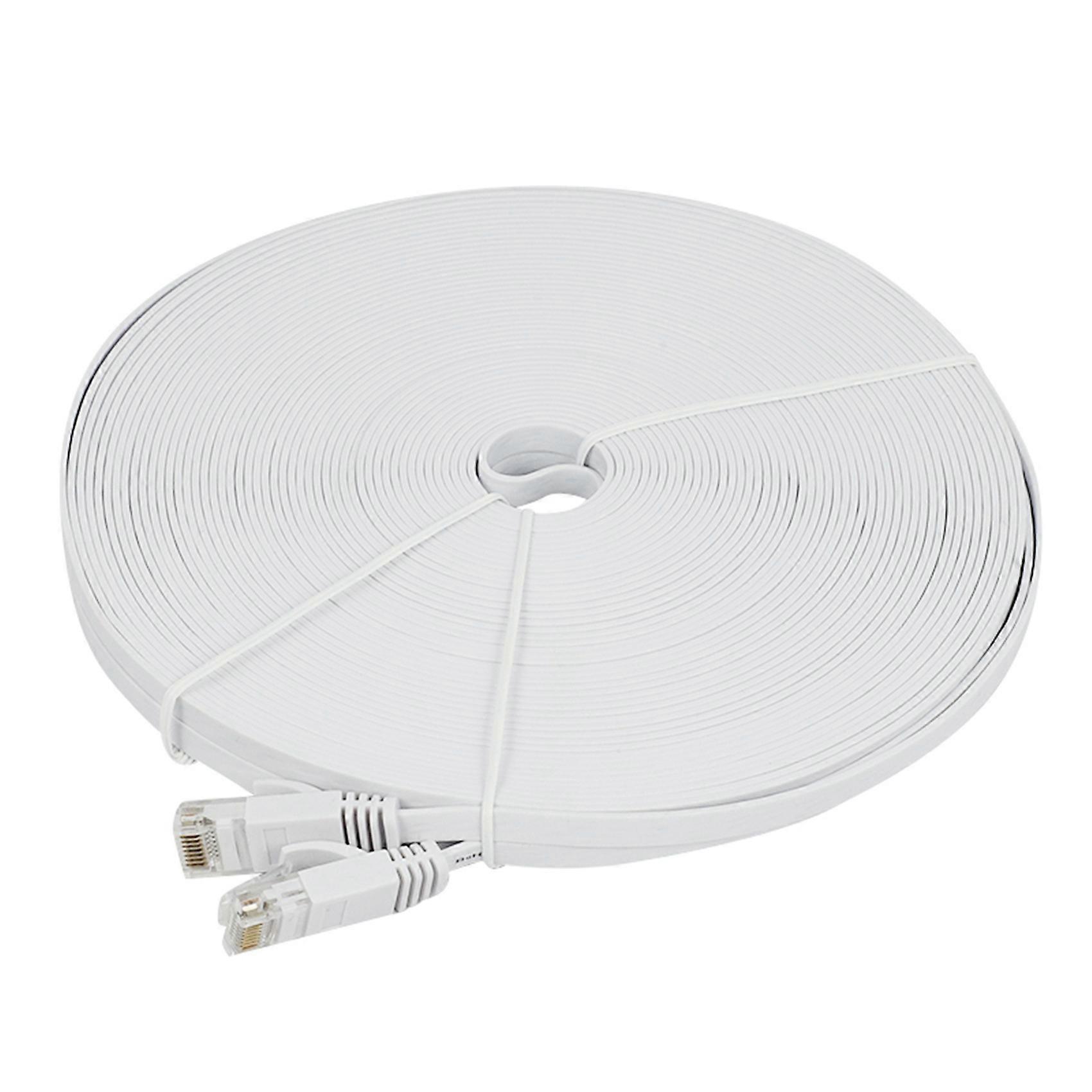 6 Ethernet Cable 100 Ft (30 Meters) Flat Slim Long Internet Network LAN Cords, Cat6 High Speed Com