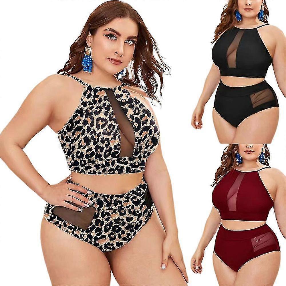 Maillots De Bain Grande Taille Pour Femmes Maillots De Bain Grands Maillots De Bain Deux Pièces Taille Haute Push Up Bikini Ensemble Sexy Séparé Élégant-ZZY