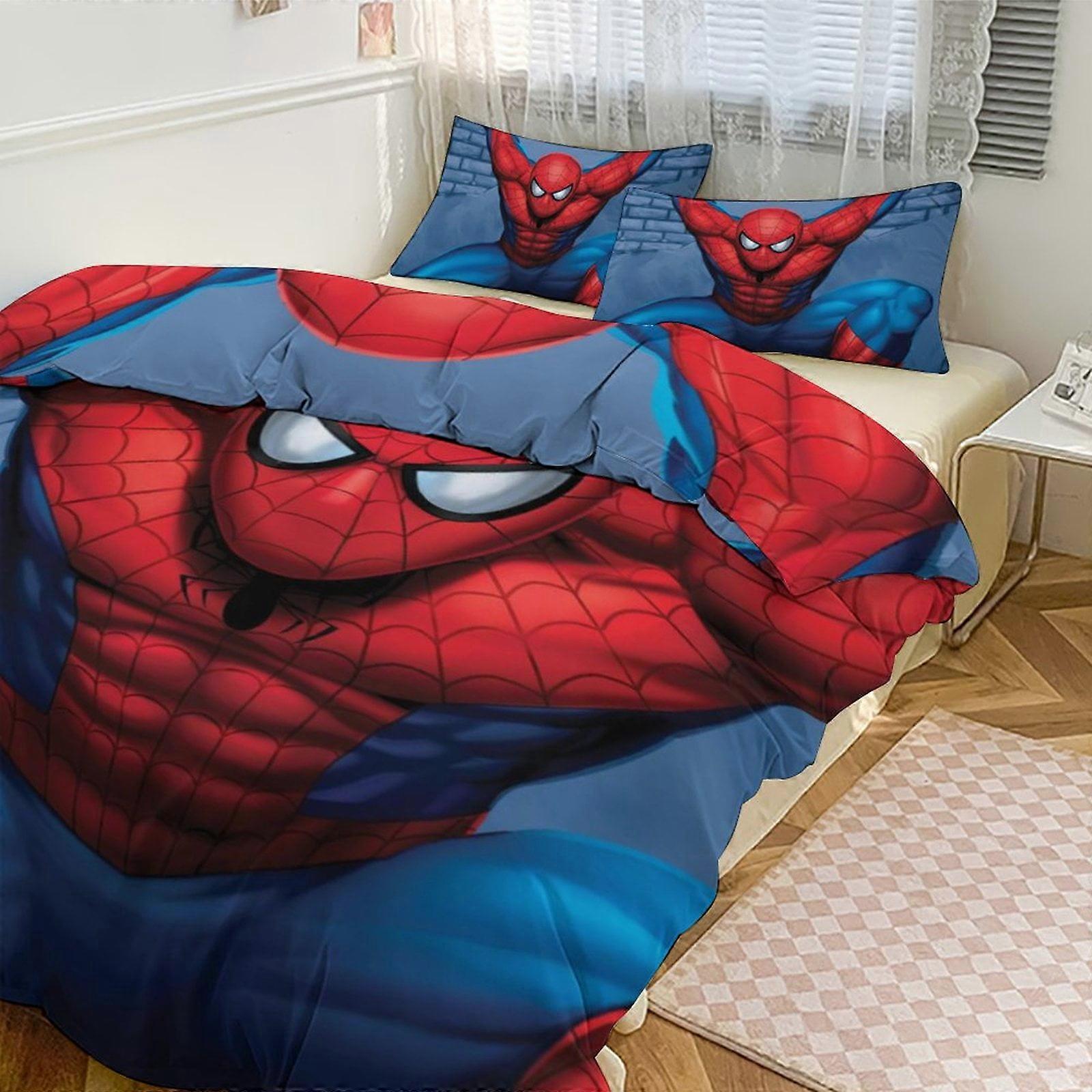 Bedding set JP511 Cartoon Spiderman Kid Boy Room Decor Size Bedding Set for 3 Piece Bedding with 1 Flat Sheet And 2 Pillowcases TH511