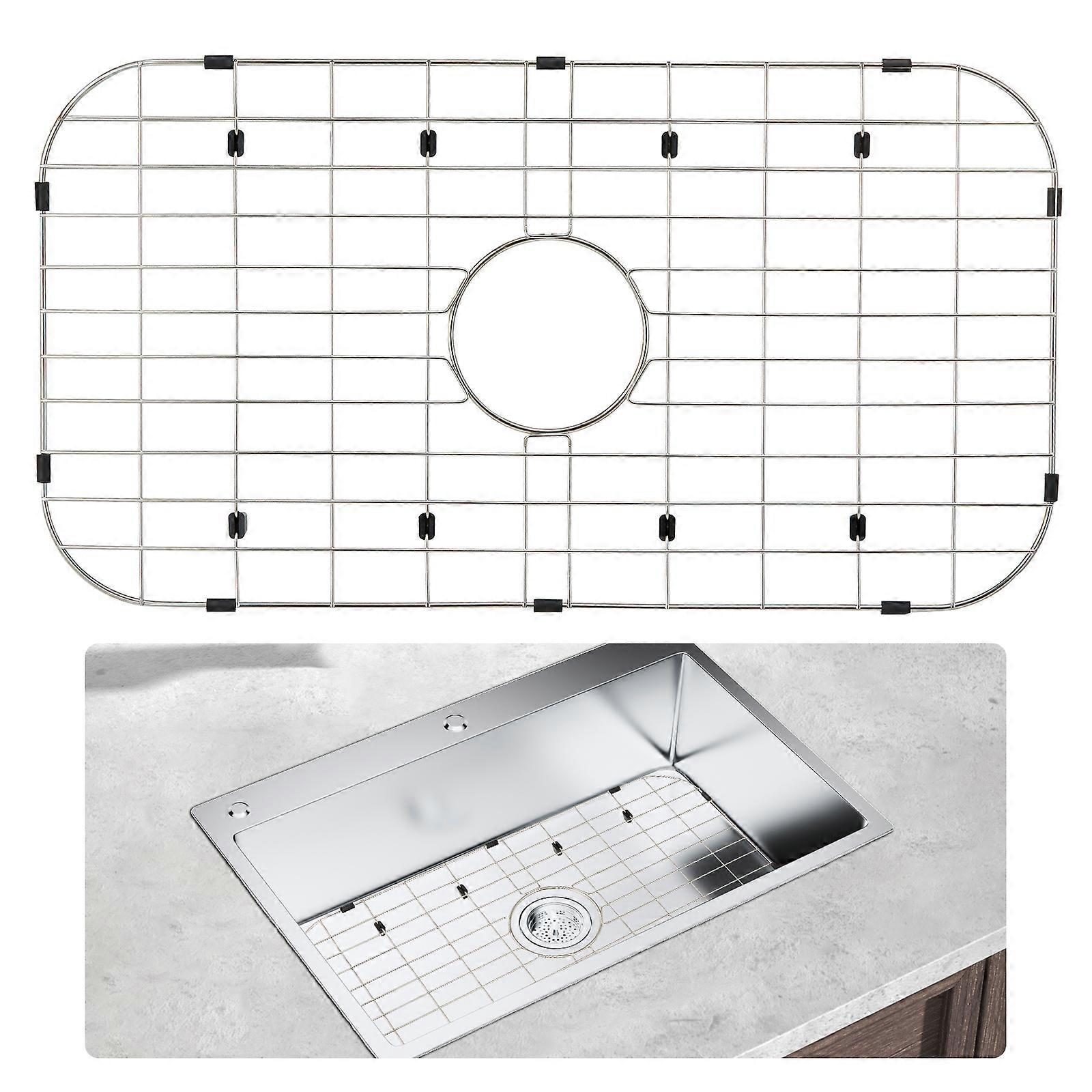 Sink Protector Grid, 26"x14",with R90 Corner Radius, For Kitchen Sink, Silver