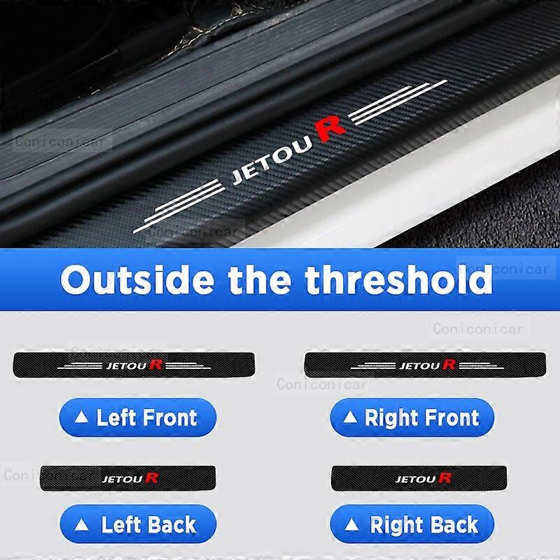 Per Chery Jetour DASHING 2023 2024 Auto Battitacco Della Porta Pedale In Fibra Di Carbonio Texture Accessori In Pelle Styling Auto Sticker TrimF Vehicle Decor Set di accessori